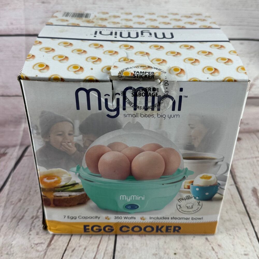 MyMini MyMini Egg Cooker 7 Egg 350 Watts Turquoise Steamer Bowl